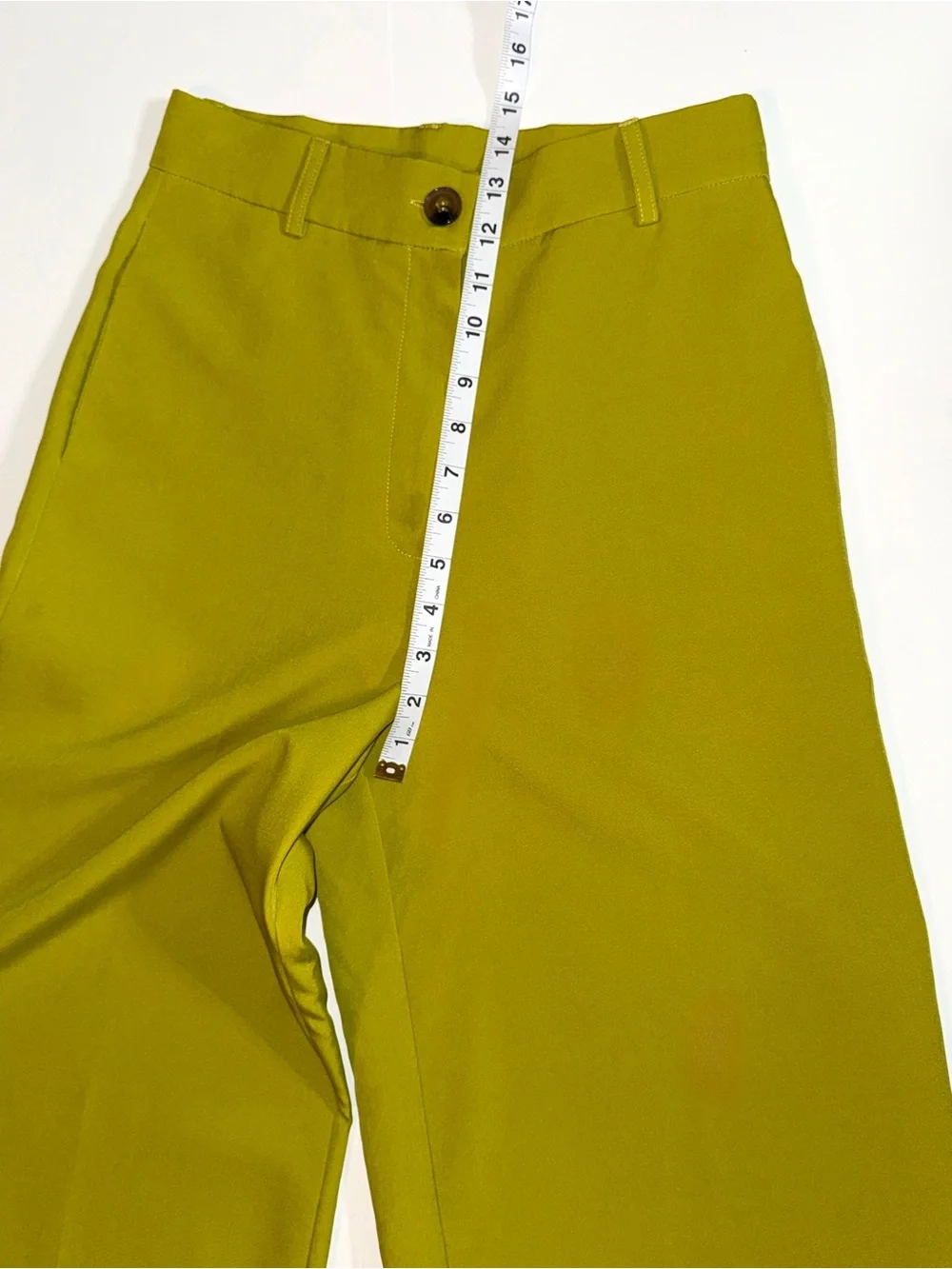 Ellison Chartreuse Green Wide Leg Pants High Waist Trouser size Small